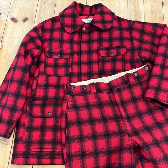 60s Woolrich Buffalo Plaid Wool Hunting Shooting Coat Pants